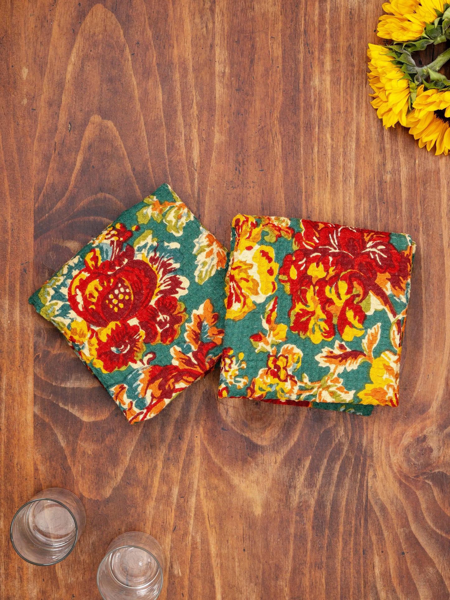 Dishtowel, April Cornell Pomegranate Tea Towel Set of 2 - Teal