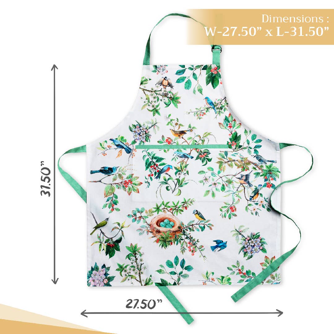 Apron, Mesange 100% Cotton Adjustable Neck Long Ties