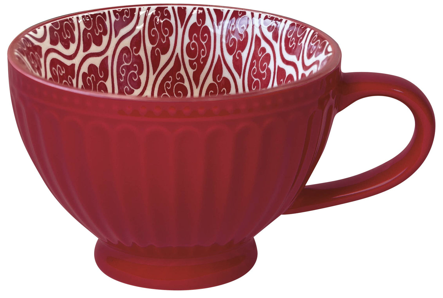 Stamped Latte Mug 14 oz, Red