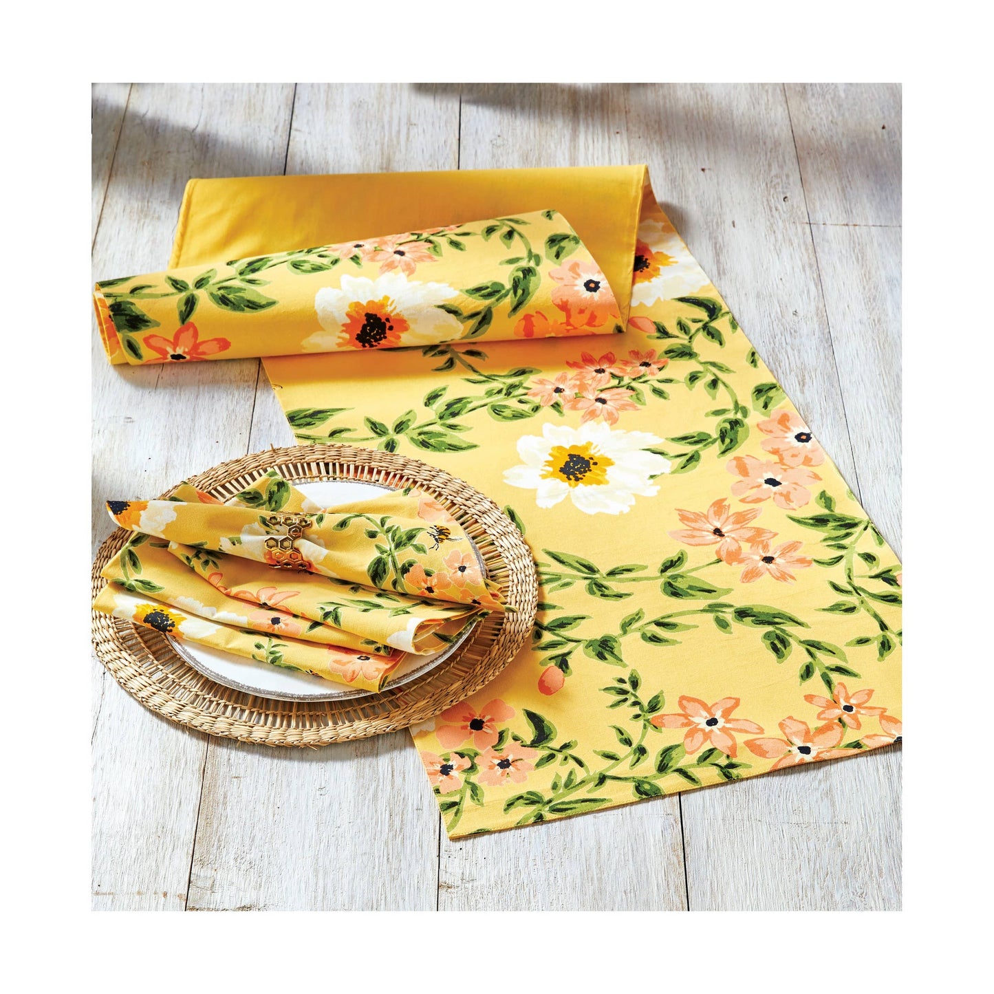 Napkin, Bee Floral Napkin Set of 4