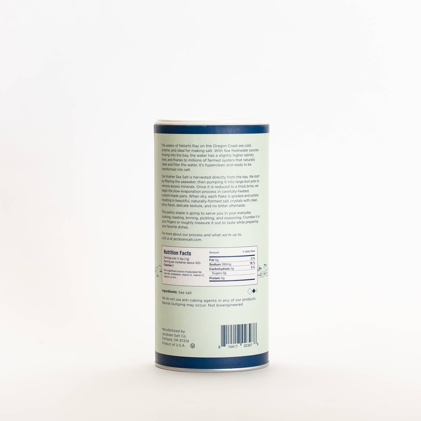 Pure Kosher Sea Salt - 1lb Canister, Netarts, Oregon