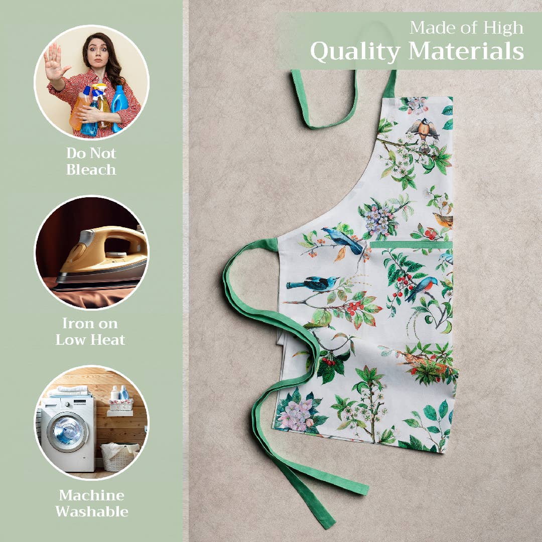 Apron, Mesange 100% Cotton Adjustable Neck Long Ties
