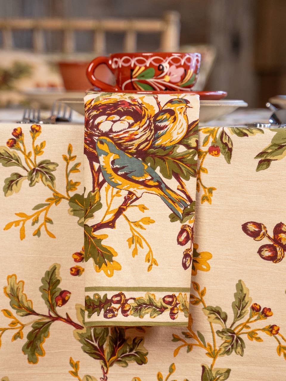 Whispering Oaks Napkin Set of 4 - Antique