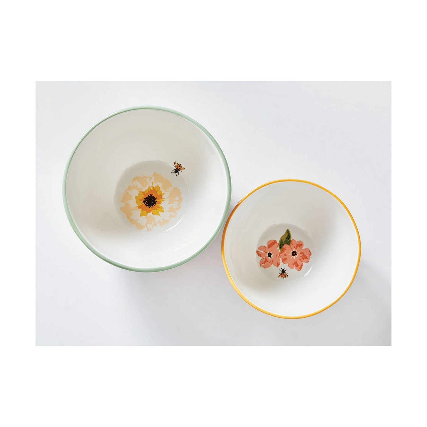 Bee Floral Bowl Set or 2