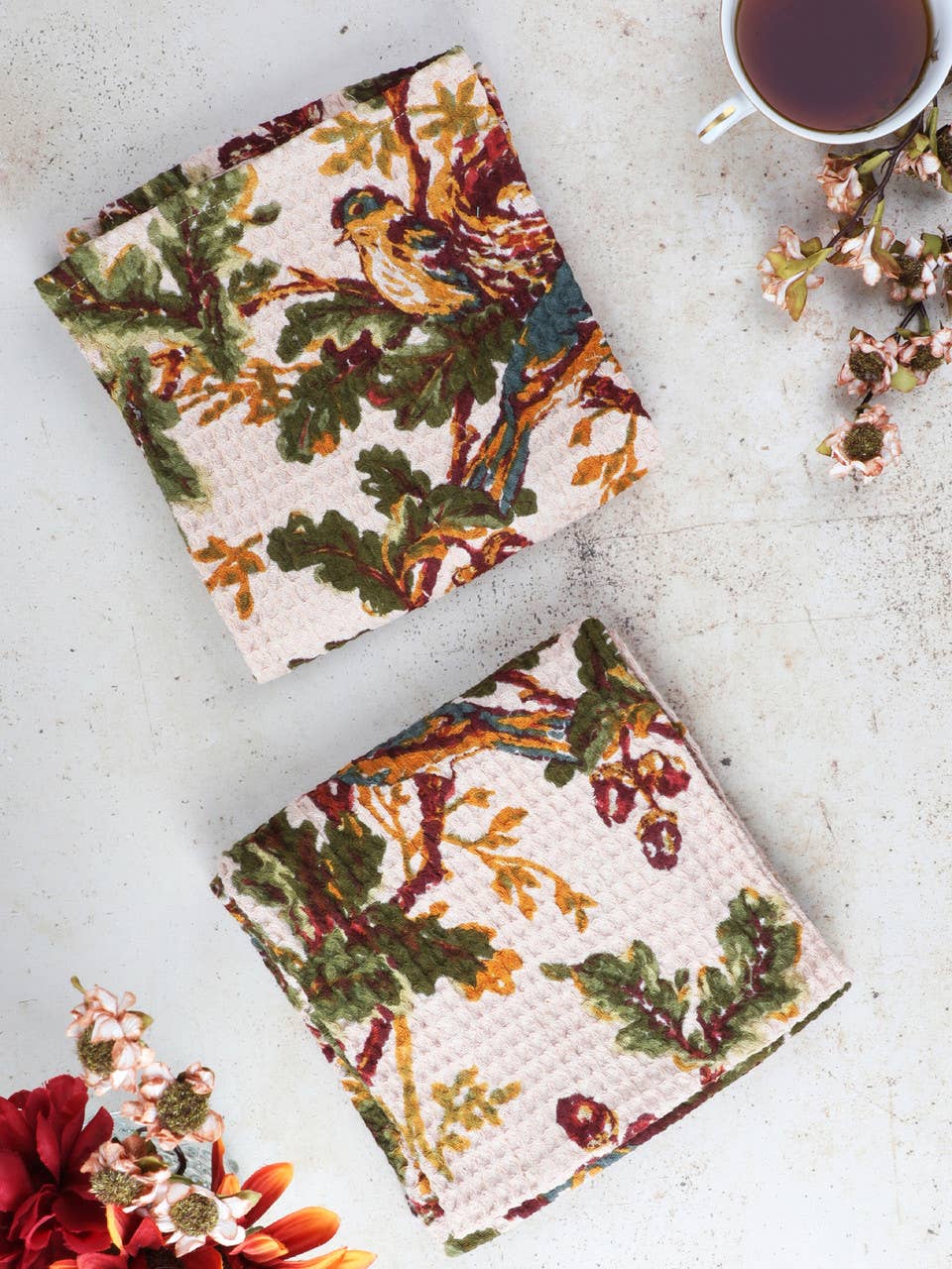 Whispering Oaks Tea Towel Set of 2 - Antique