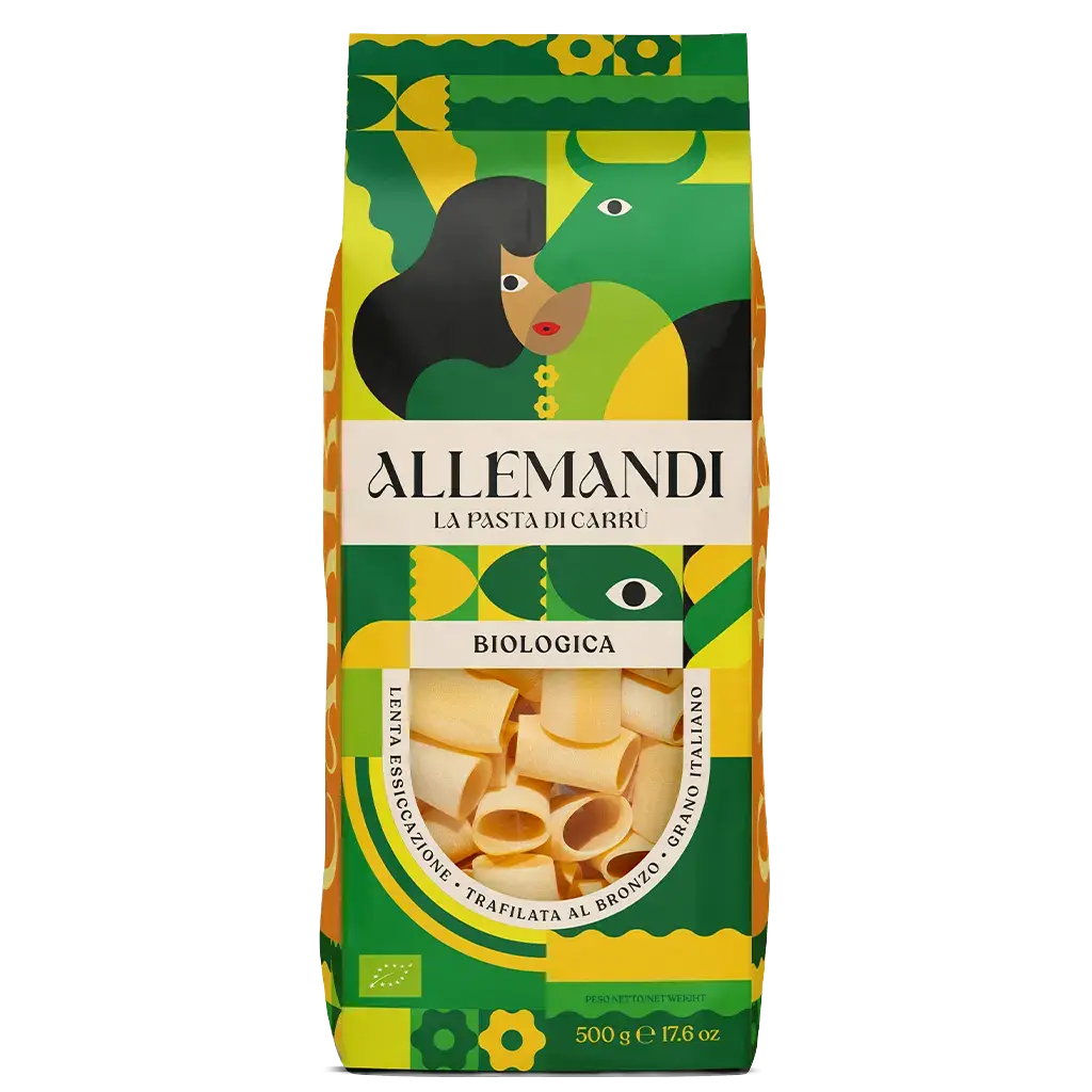 Pasta, Allemandi Organic Paccheri di Semola di Grano Duro, 500g