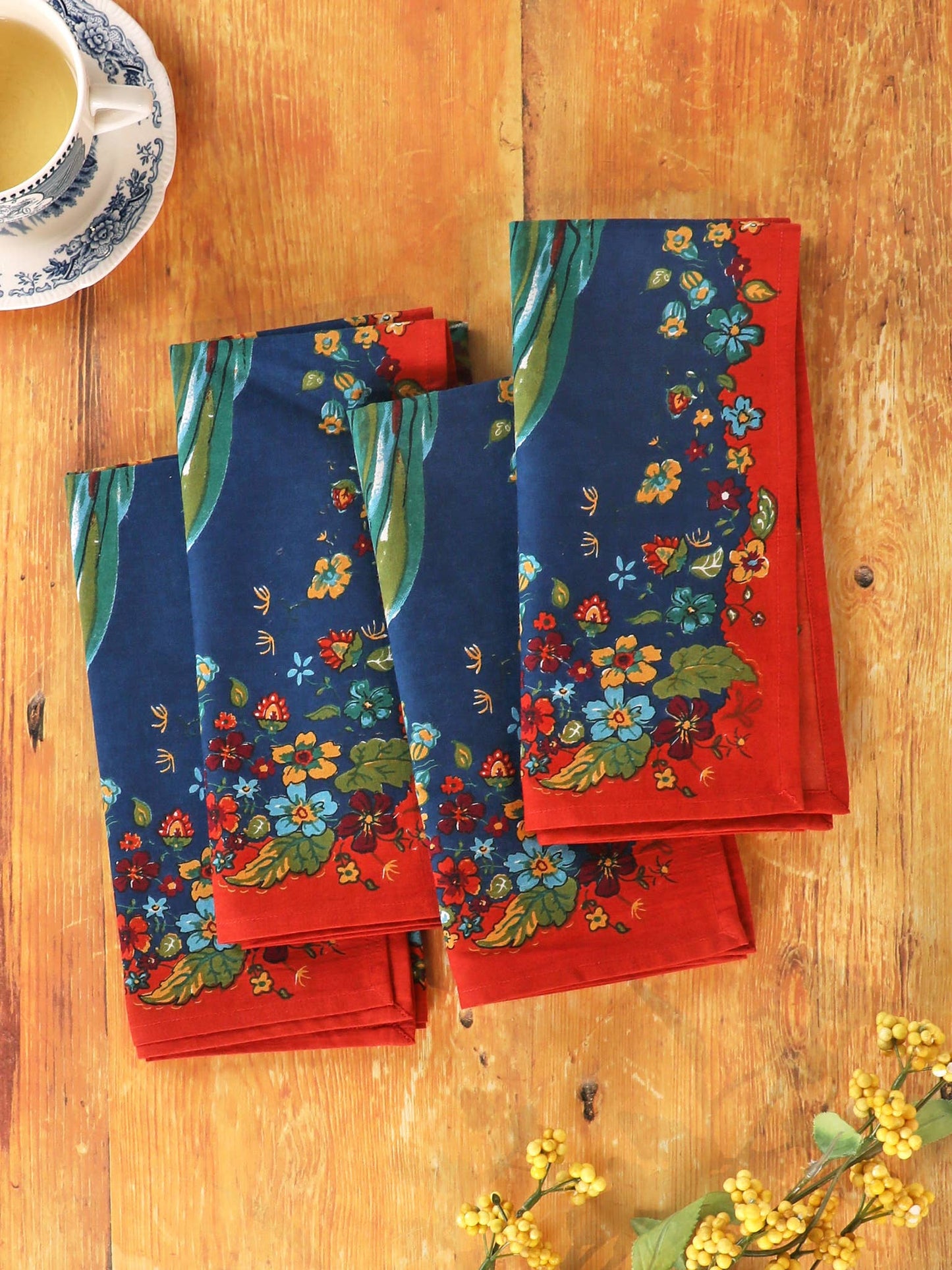 Napkin, Rooster Napkin Set of 4 (navy)