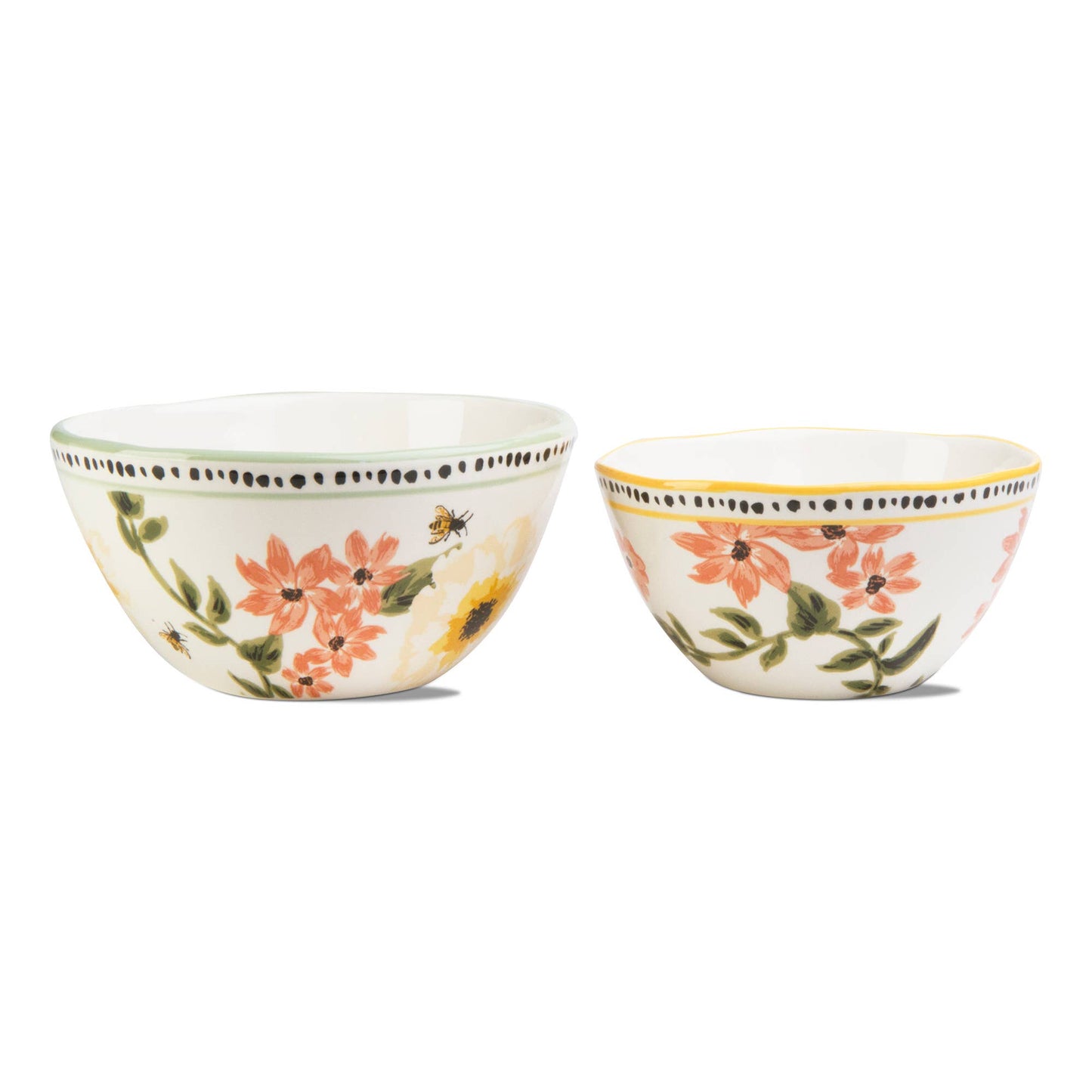 Bee Floral Bowl Set or 2