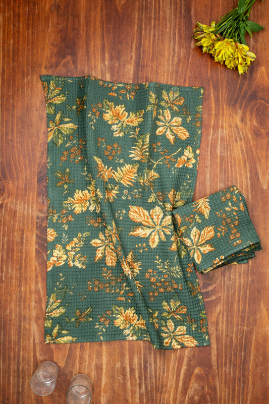 April Cornell forest green dishtowel