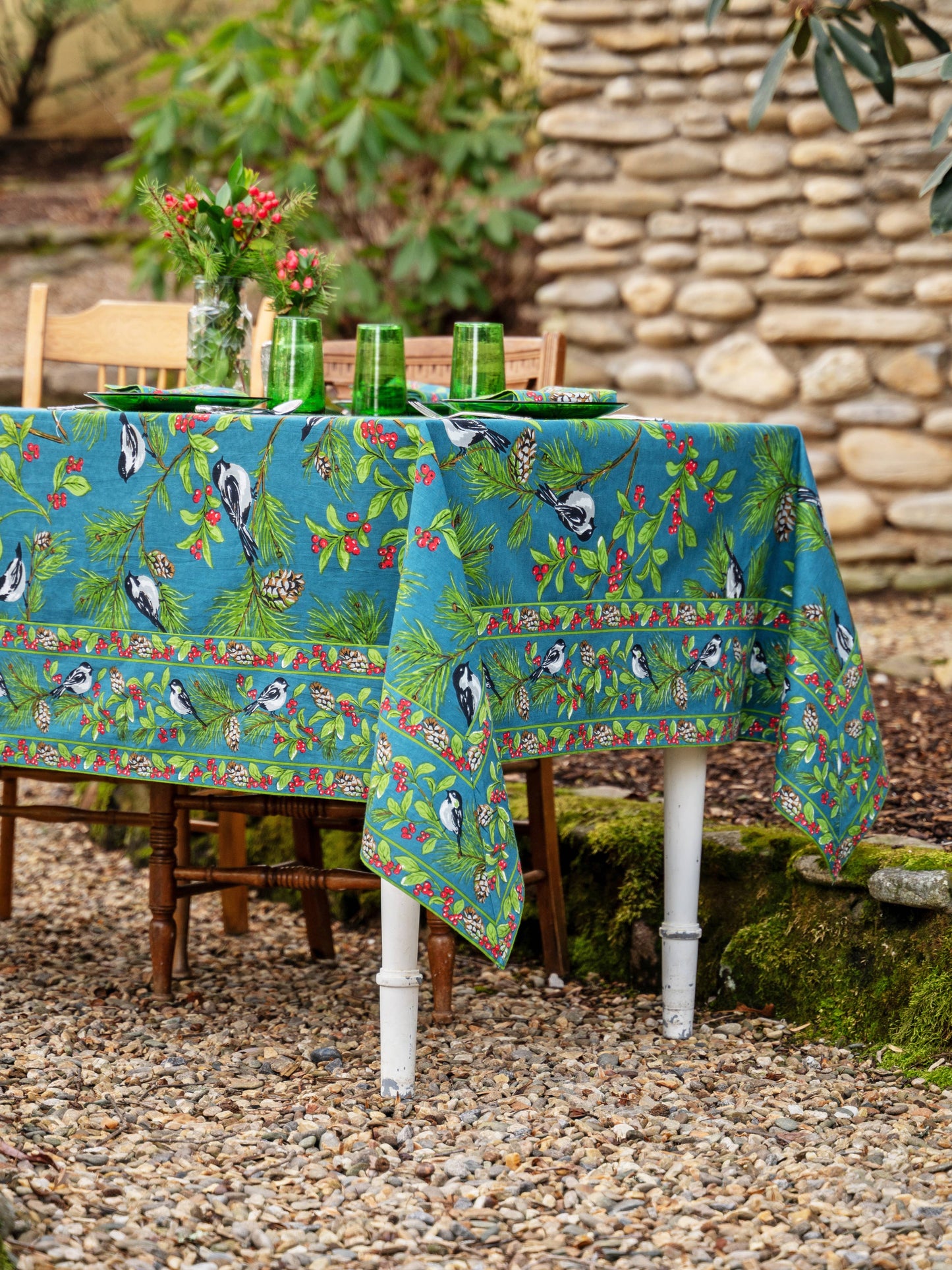 Tablecloth, Chickadee Tablecloth: 54"x54"