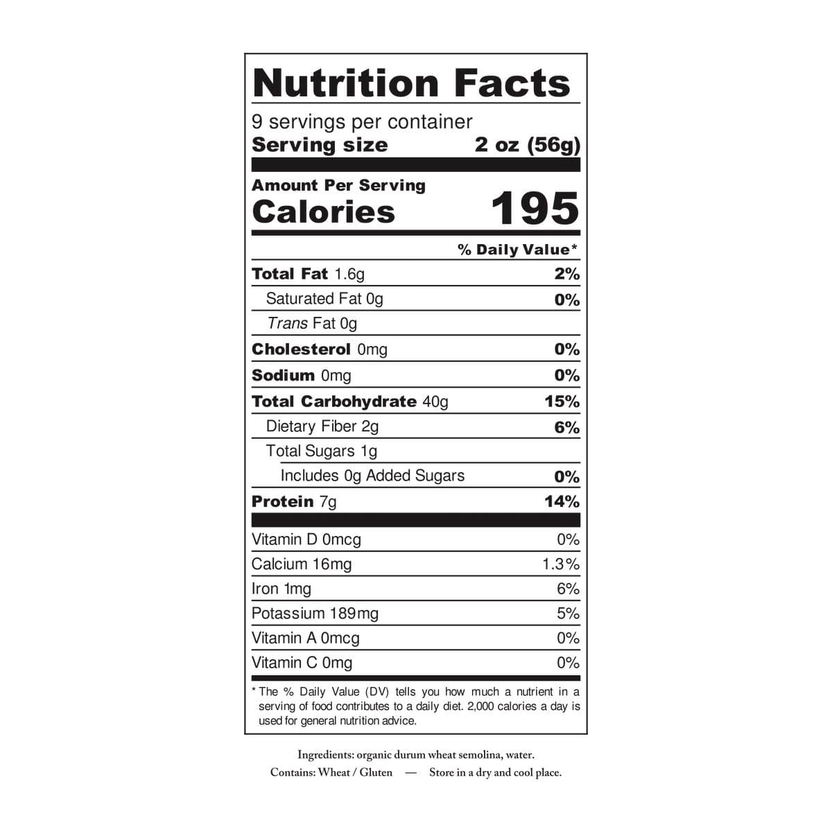 Pasta, Organic Busiate Ancient Grain Pasta