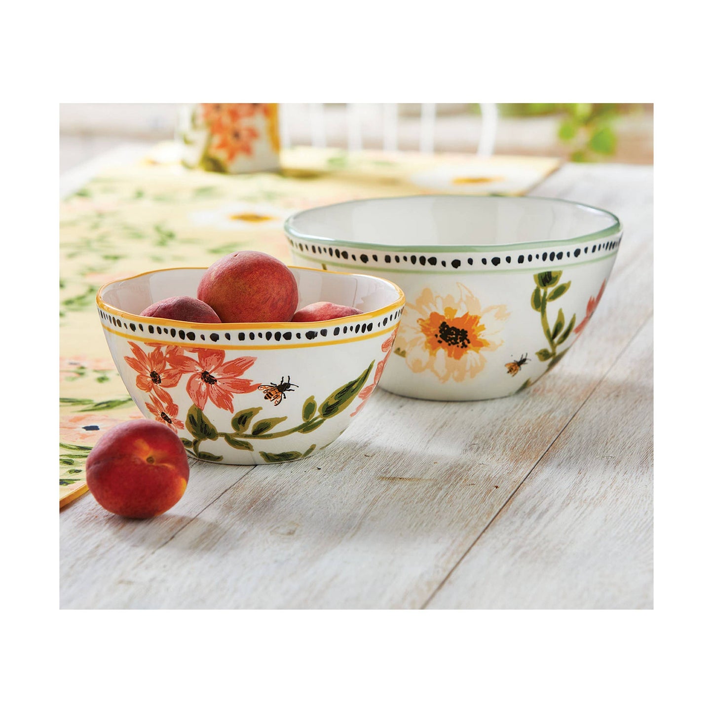 Bee Floral Bowl Set or 2