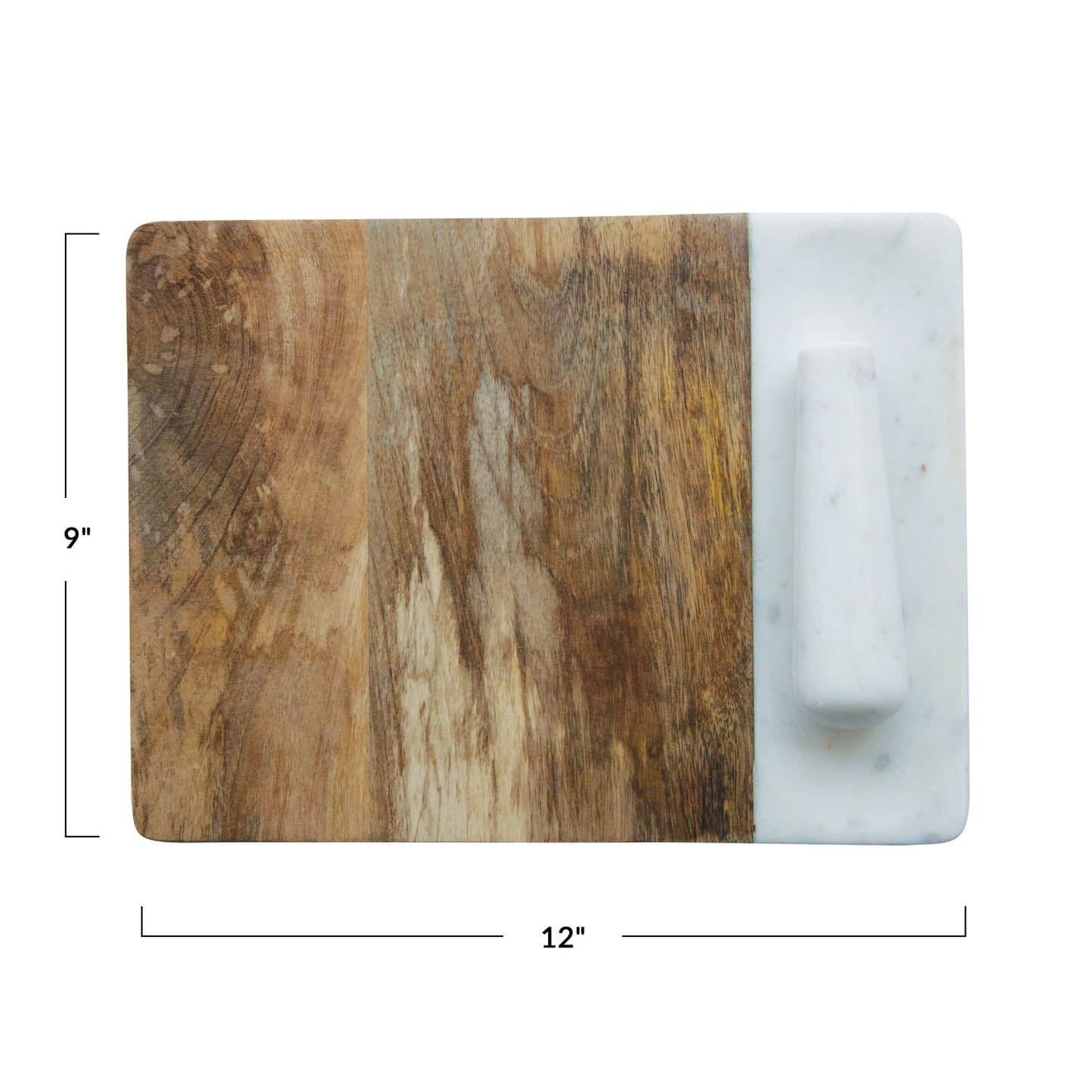 Mango Wood & Marble Serving Board w/Pestle