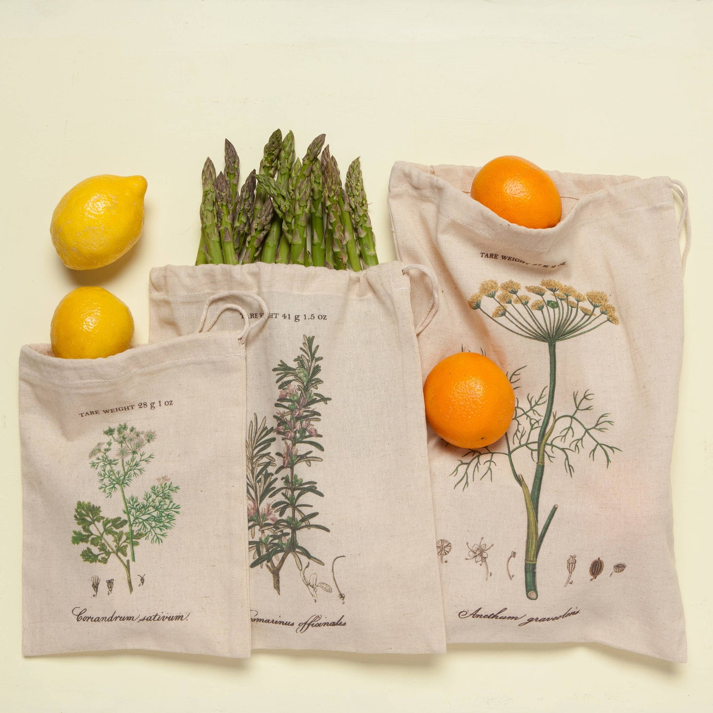 Garden Herbs Reusable Produce Bags Set of 3