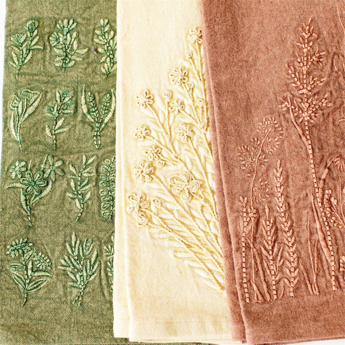 Dishtowel, Wildflower Stonewashed Tea Towels (Set Of 3)