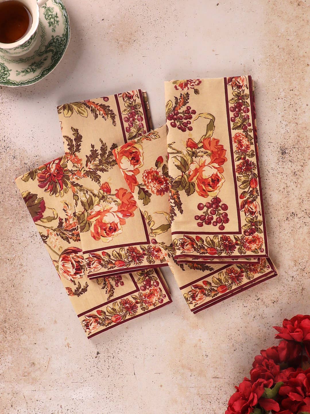 Napkin, Bountiful Harvest Napkin Set of 4 (antique cream)