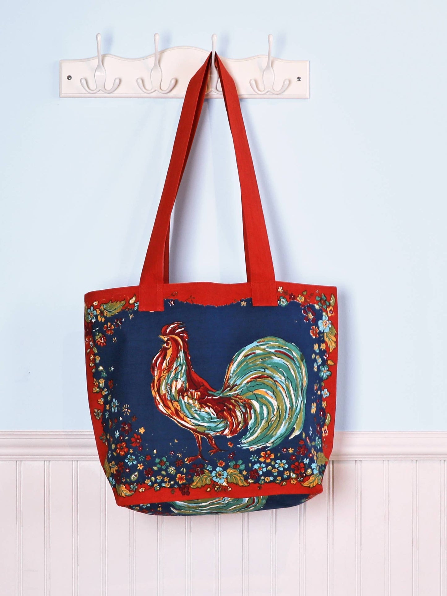 April Cornell Rooster market bag