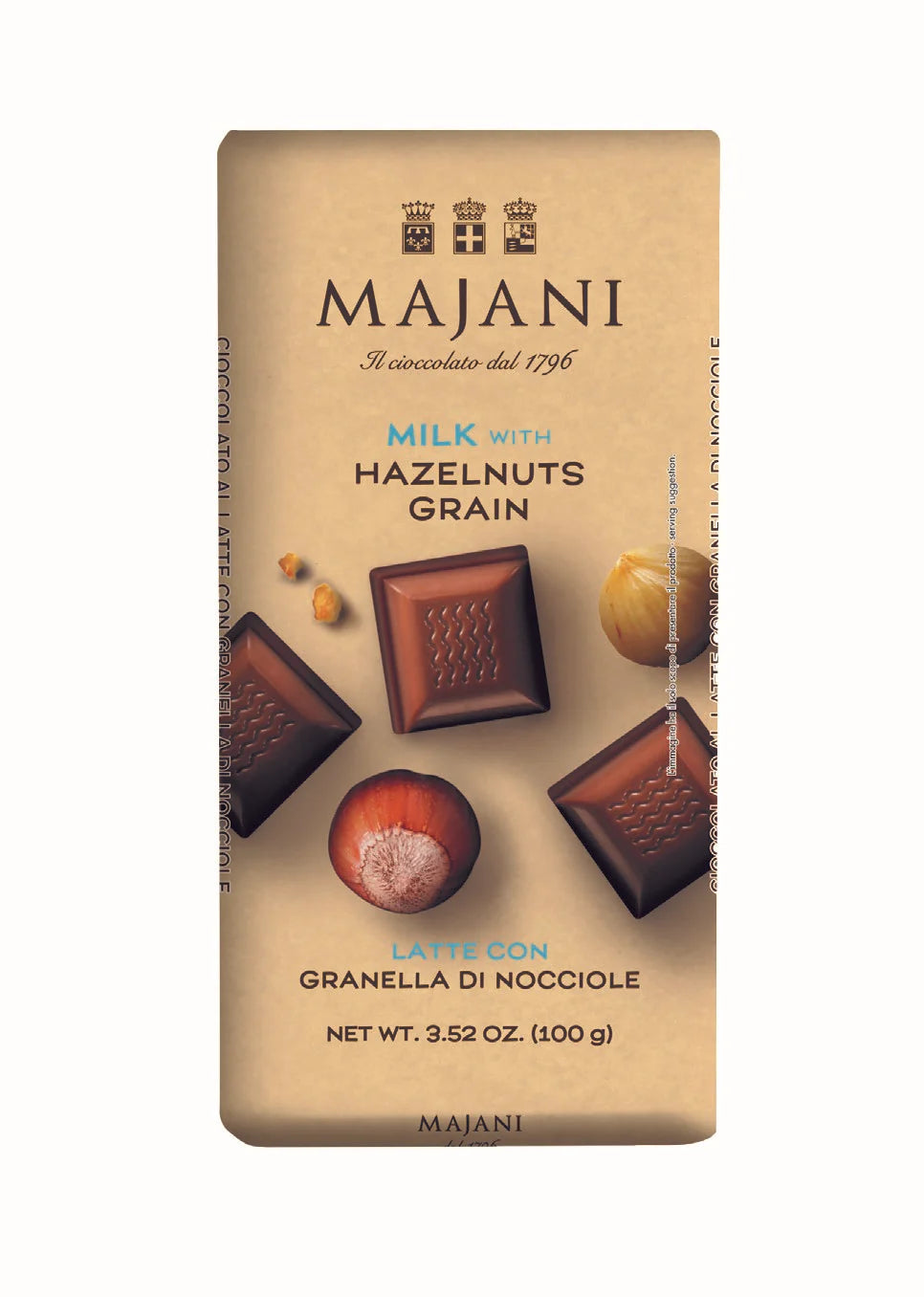 Chocolate Bar, Milk Chocolate with Hazelnuts by Majani