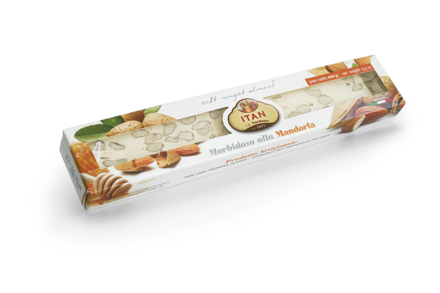 Italian Soft Almond Nougat Torron Bar 100g