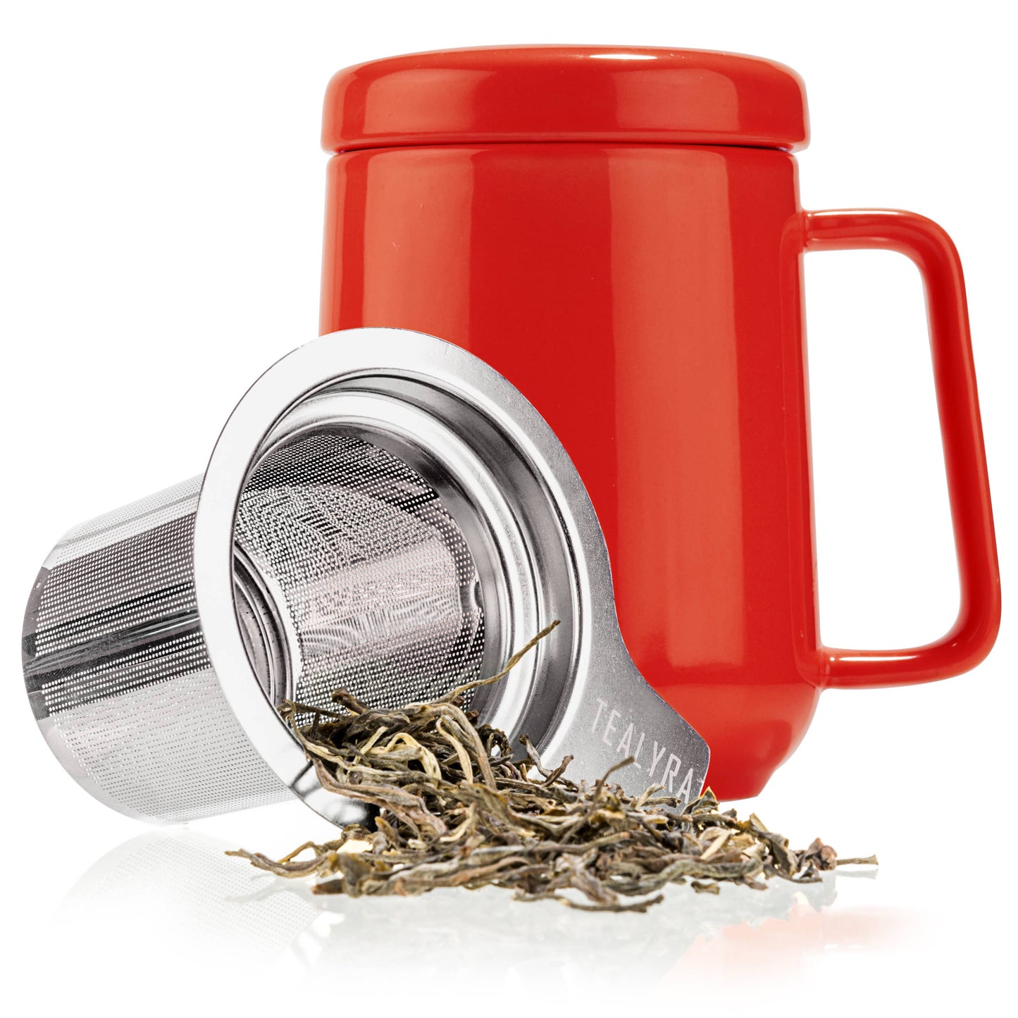 Red Tea Cup with Infuser