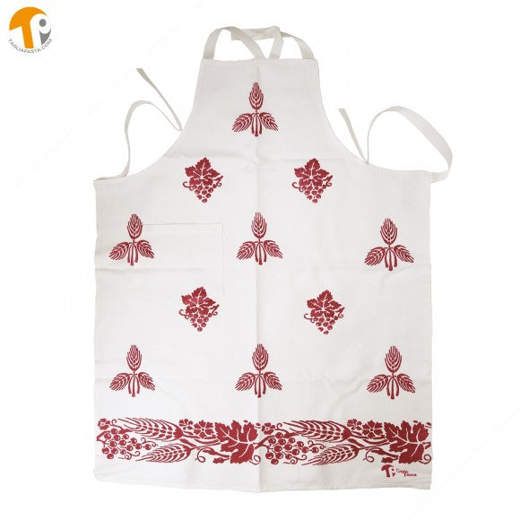Apron, Romagna, Made in Italy, Print, Red