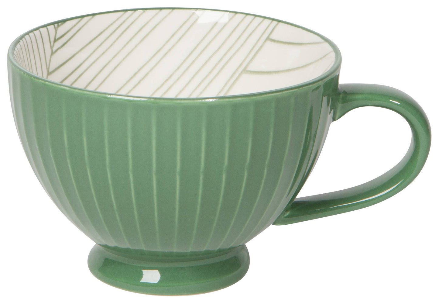 Stamped Latte Mug 14 oz, Elm Green